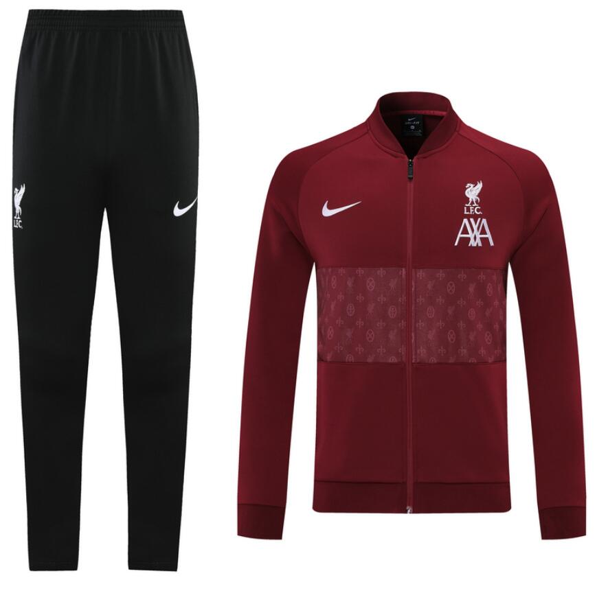 2021/22 Liverpool Wine Red Training Kits Jacket with Pants